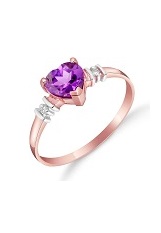 catchy heart shaped amethyst baby birthstone ring